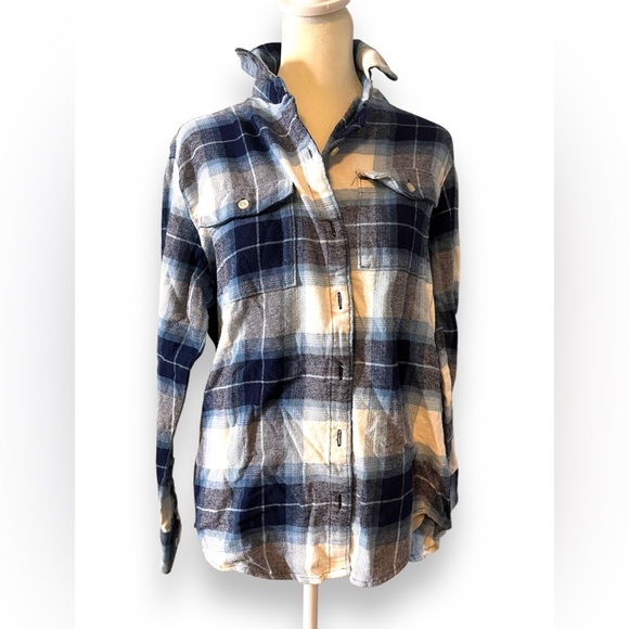 Flannel Plaid Boyfriend Shirt Small - Picture 3 of 7